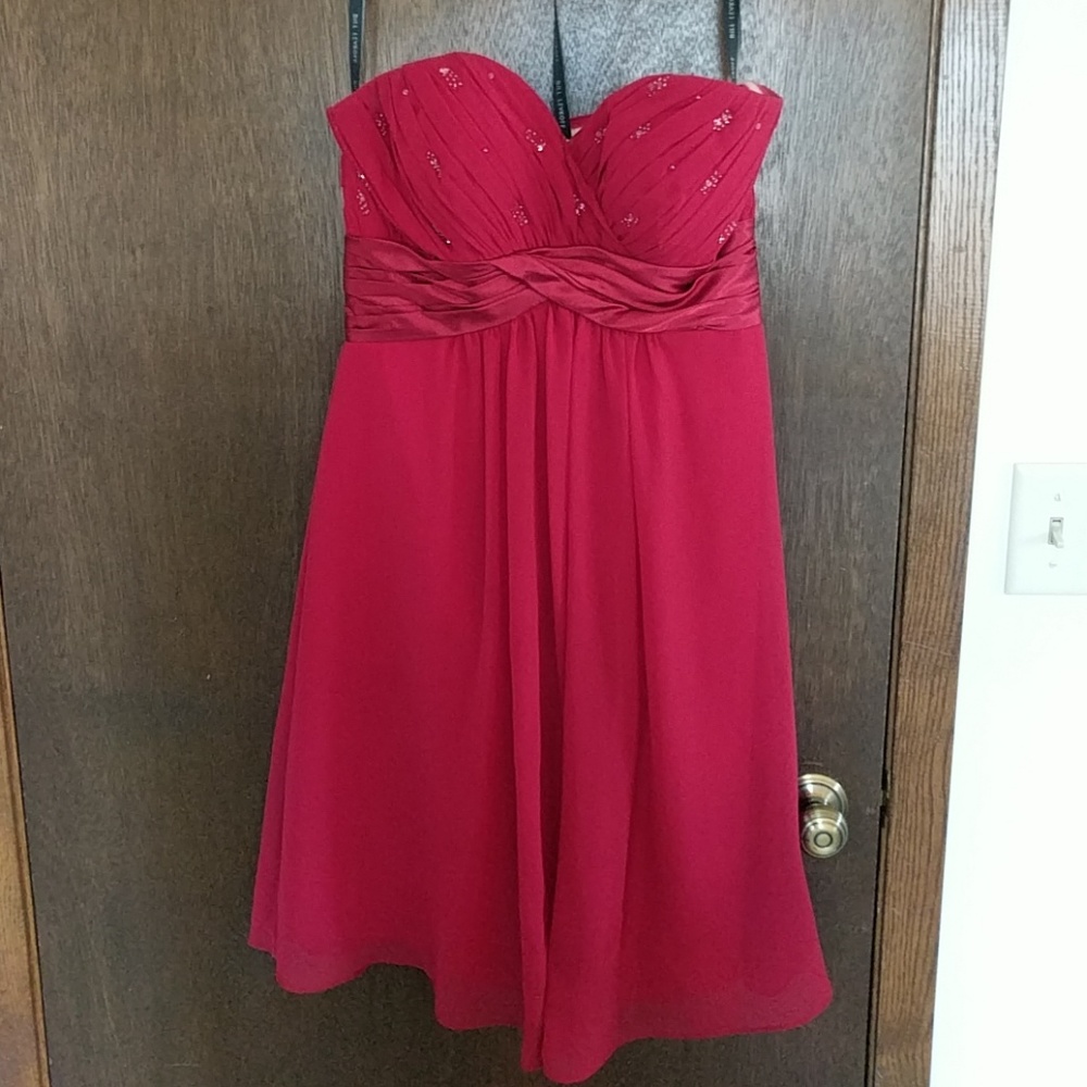 Bill Levkoff Strapless Sweetheart Bridesmaid Dress